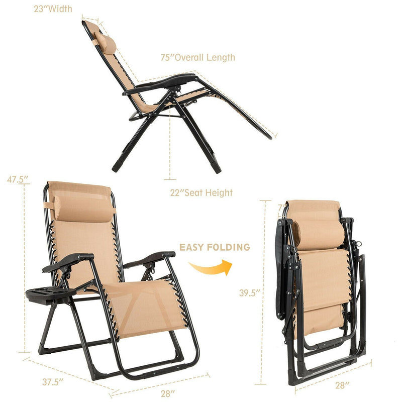 Load image into Gallery viewer, Zero Gravity Chair, 500-lb Capacity Oversized Recliner with Cup Holder
