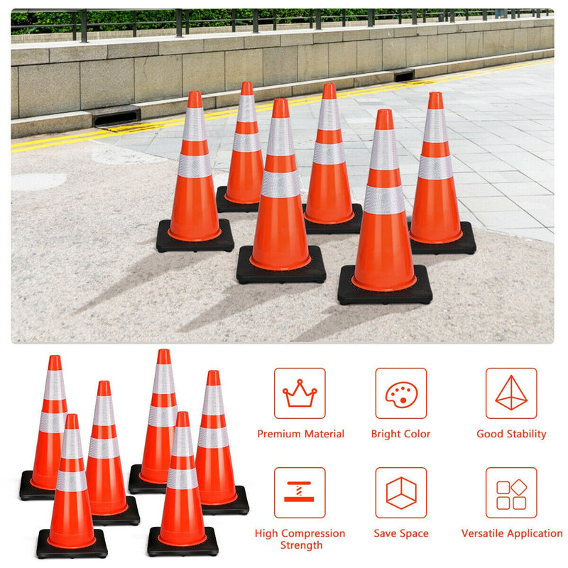 Load image into Gallery viewer, 6PCS Traffic Cones, 28&quot; PVC Safety Road Parking Cones Driving Construction Cones - GoplusUS
