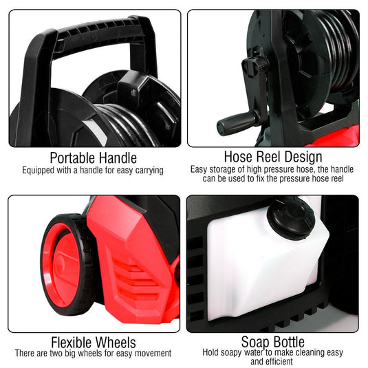 3000PSI Electric Pressure Washer, Portable High Power Washer - GoplusUS