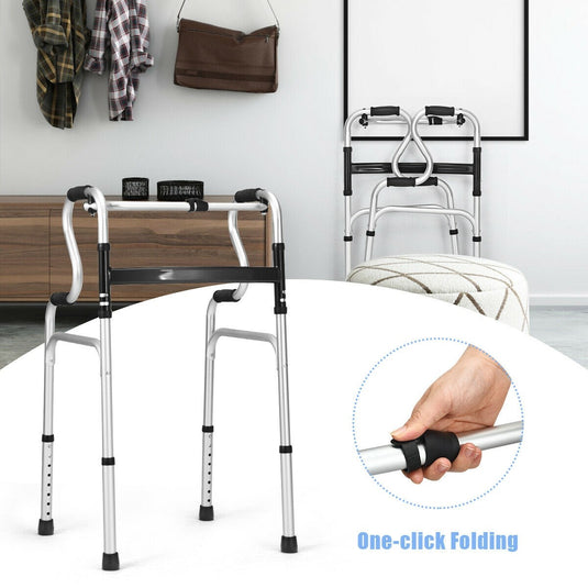 Folding Walker, 400LBS FDA Certification Toilet Armrest - GoplusUS
