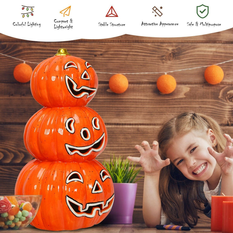 Load image into Gallery viewer, Halloween Ceramic Pumpkin Lamp - GoplusUS
