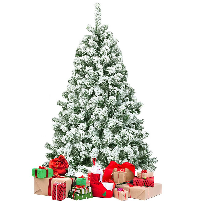 Load image into Gallery viewer, Goplus 4.5FT Snow Flocked Christmas Tree, Artificial Hinged Pine Tree with Premium PVC Needles &amp; Solid Foldable Metal Stand - GoplusUS
