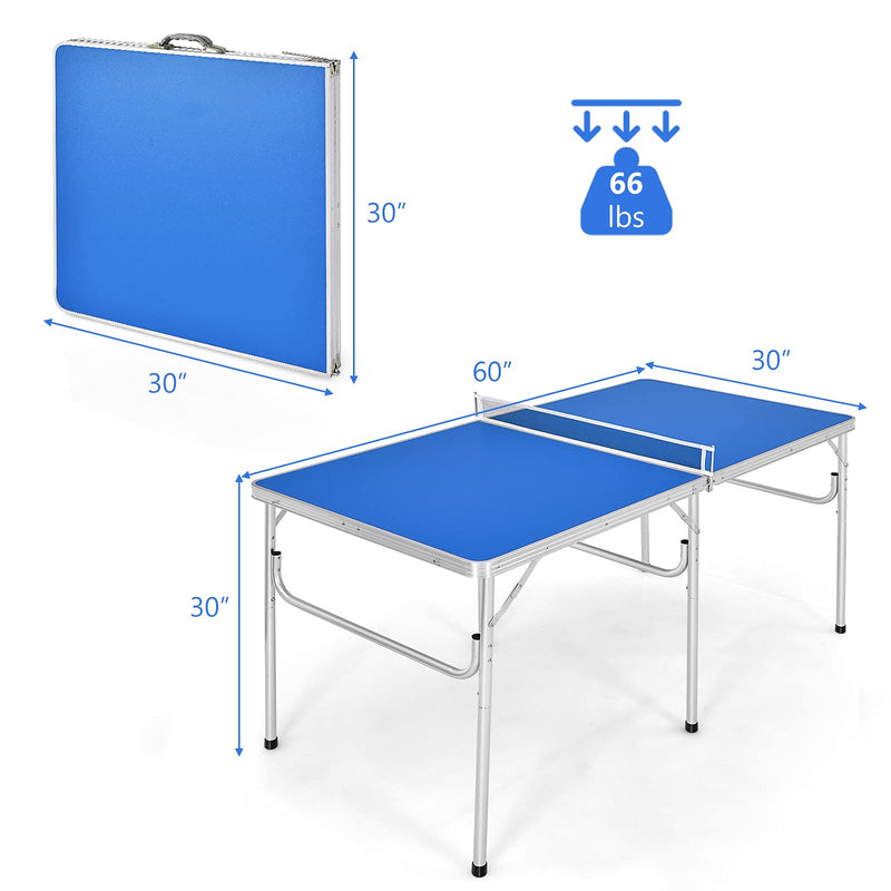 Load image into Gallery viewer, Goplus Portable Tennis Table, 100% Preassembled,2 Table Tennis Paddles and Ping Pong Balls - GoplusUS
