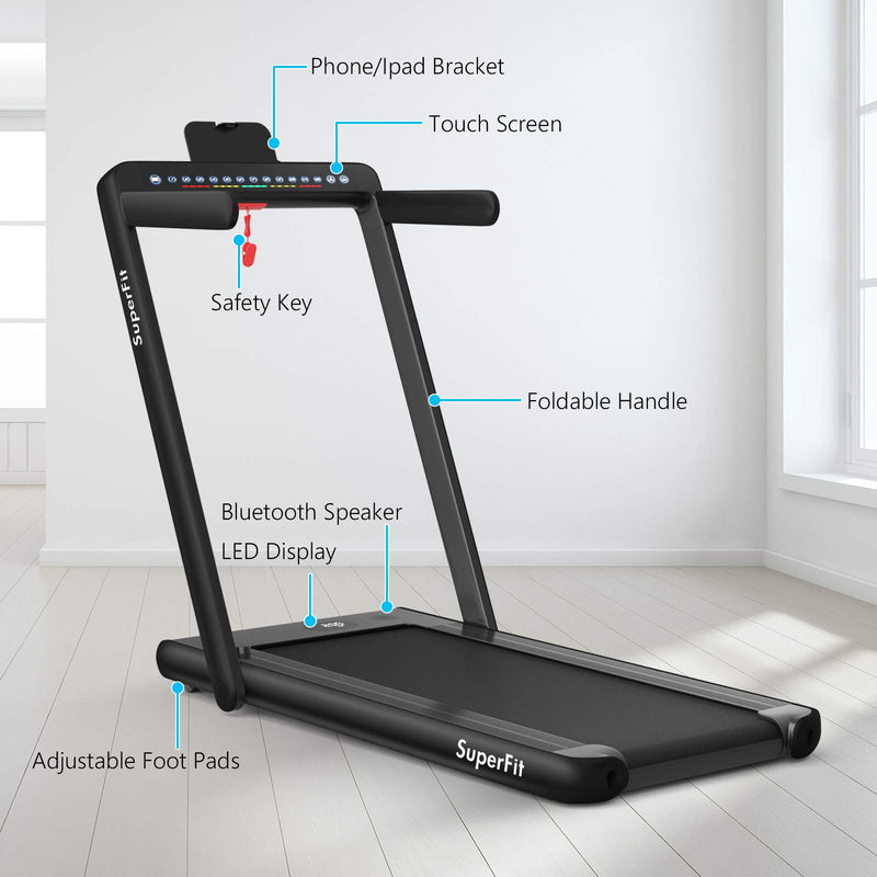 Load image into Gallery viewer, 2 in 1 Folding Treadmill with Dual Display, 2.25HP Superfit Under Desk Electric Pad - GoplusUS
