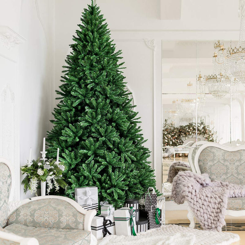 Load image into Gallery viewer, 9ft Artificial Douglas Christmas Tree, Unlit Hinged Pine Tree, with 3594 Branch Tips and Solid Metal Stand - GoplusUS
