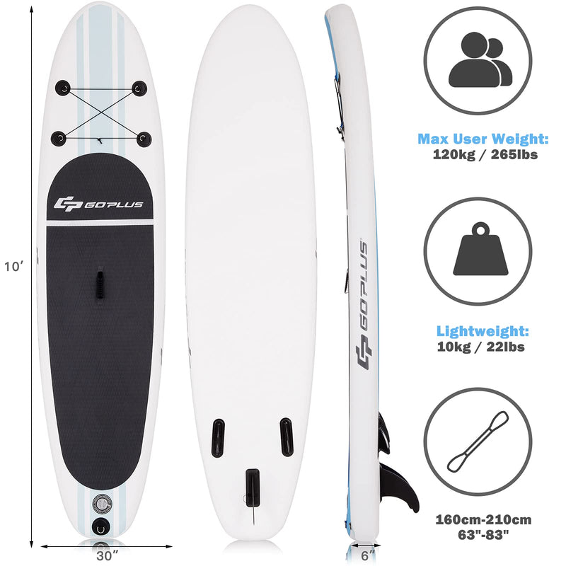 Load image into Gallery viewer, Goplus Inflatable Stand up Paddle Board Surfboard SUP Board with Adjustable Paddle Carry Bag - GoplusUS
