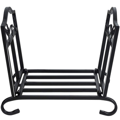 Goplus Foldable Firewood Log Rack, Wrought Iron Firewood Storage Carrier - GoplusUS