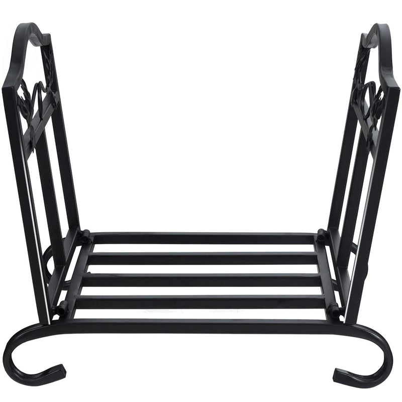 Load image into Gallery viewer, Goplus Foldable Firewood Log Rack, Wrought Iron Firewood Storage Carrier - GoplusUS
