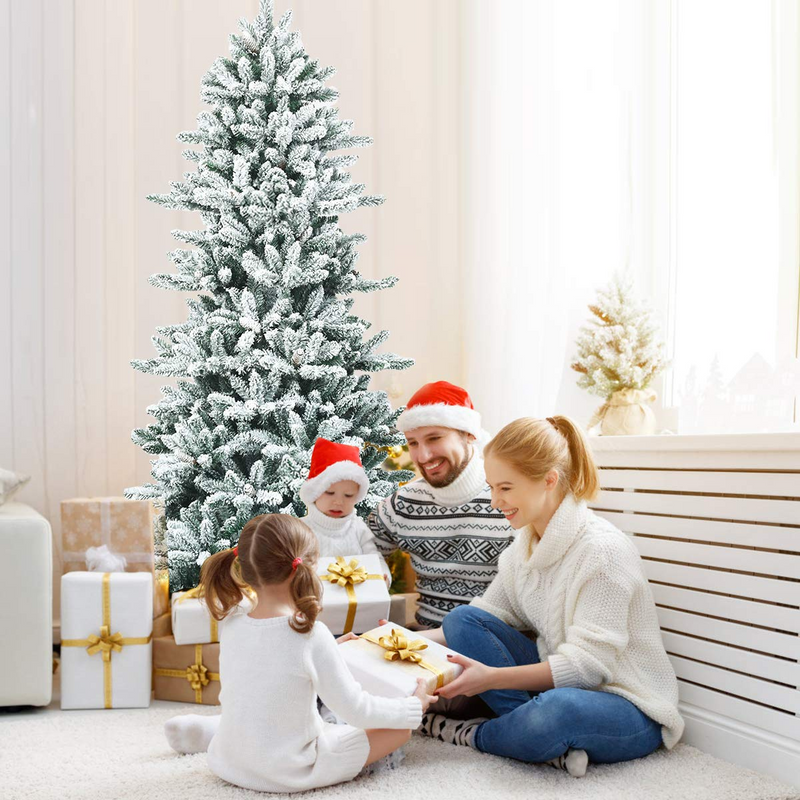 Load image into Gallery viewer, Goplus 7ft Snow Flocked Artificial Christmas Tree - GoplusUS
