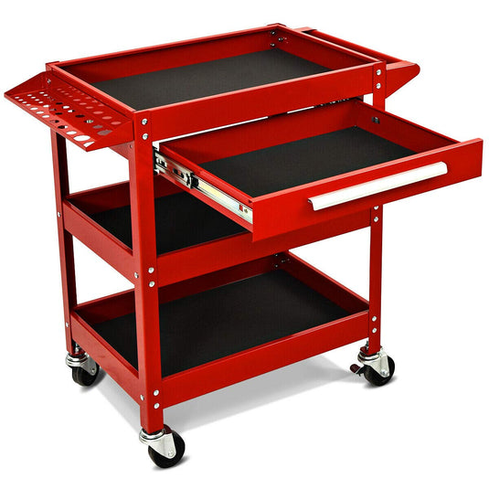 Service Tool Cart Tool Organizers, 330 LBS Capacity 3-Tray Rolling Utility Cart