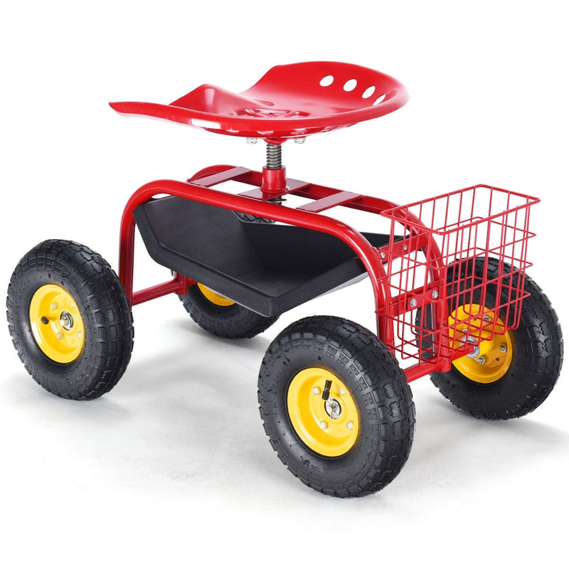 Load image into Gallery viewer, Garden Cart Rolling Work Seat Outdoor Lawn Yard Patio Wagon Scooter for Planting - GoplusUS
