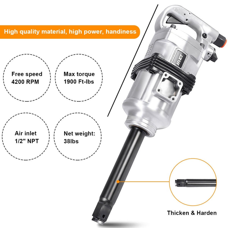 Load image into Gallery viewer, 1&quot; Air Impact Wrench Gun Heavy Duty Pneumatic Tool Long Shank Commercial Truck Mechanics w/Case - GoplusUS
