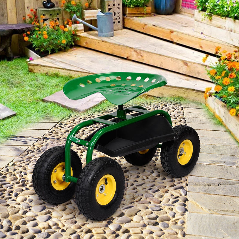 Load image into Gallery viewer, Garden Cart Rolling Work Seat Outdoor Lawn Yard Patio Wagon Scooter for Planting - GoplusUS
