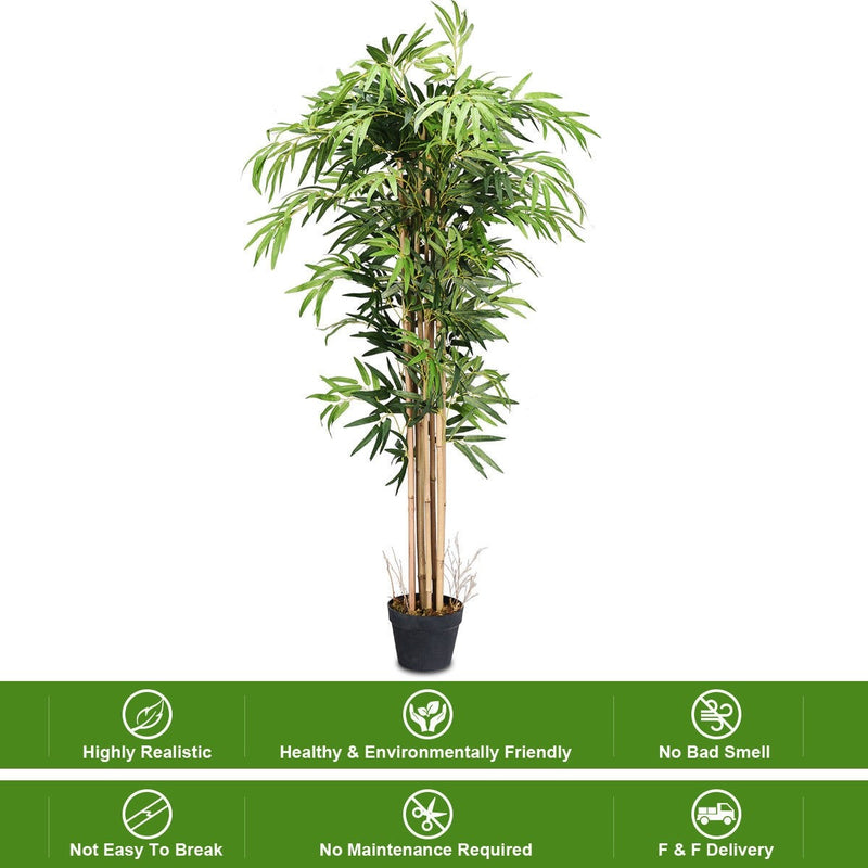 Load image into Gallery viewer, Fake Bamboo Tree Artificial Greenery Plants in Nursery Pot Decorative Trees for Home - GoplusUS
