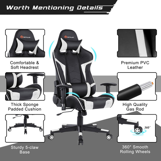 Gaming Chair, Massage Office Chair Computer Gaming Racing Chair - GoplusUS
