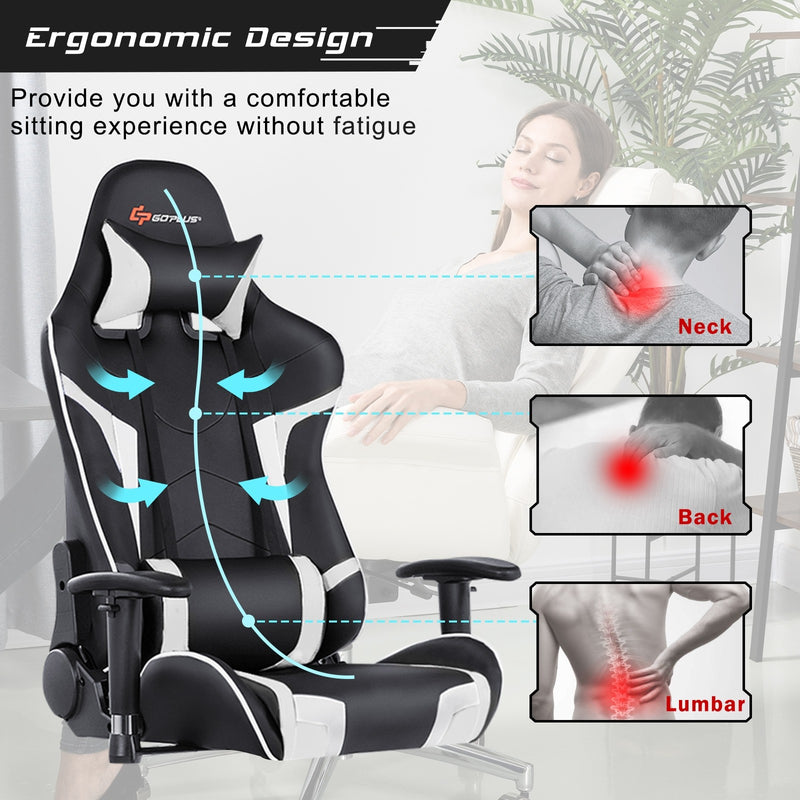 Load image into Gallery viewer, Gaming Chair, Massage Office Chair Computer Gaming Racing Chair - GoplusUS
