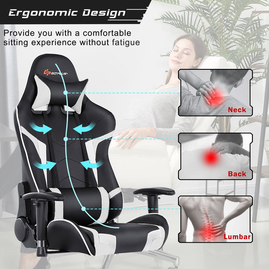 Gaming Chair, Massage Office Chair Computer Gaming Racing Chair - GoplusUS