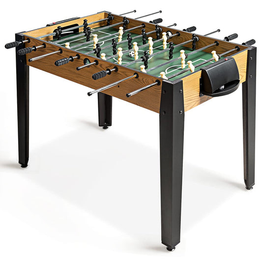 Goplus 48'' Foosball Table, Wooden Soccer Games Table w/ 2 Footballs, 2 Cup Holders - GoplusUS