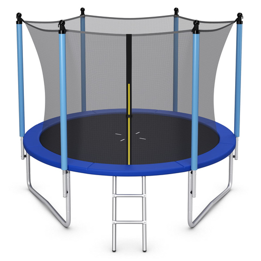 Goplus Trampoline 8FT 10FT 12FT 14FT 15FT 16FT, ASTM Approved Outdoor Recreational Trampolines W/Enclosure Net - GoplusUS
