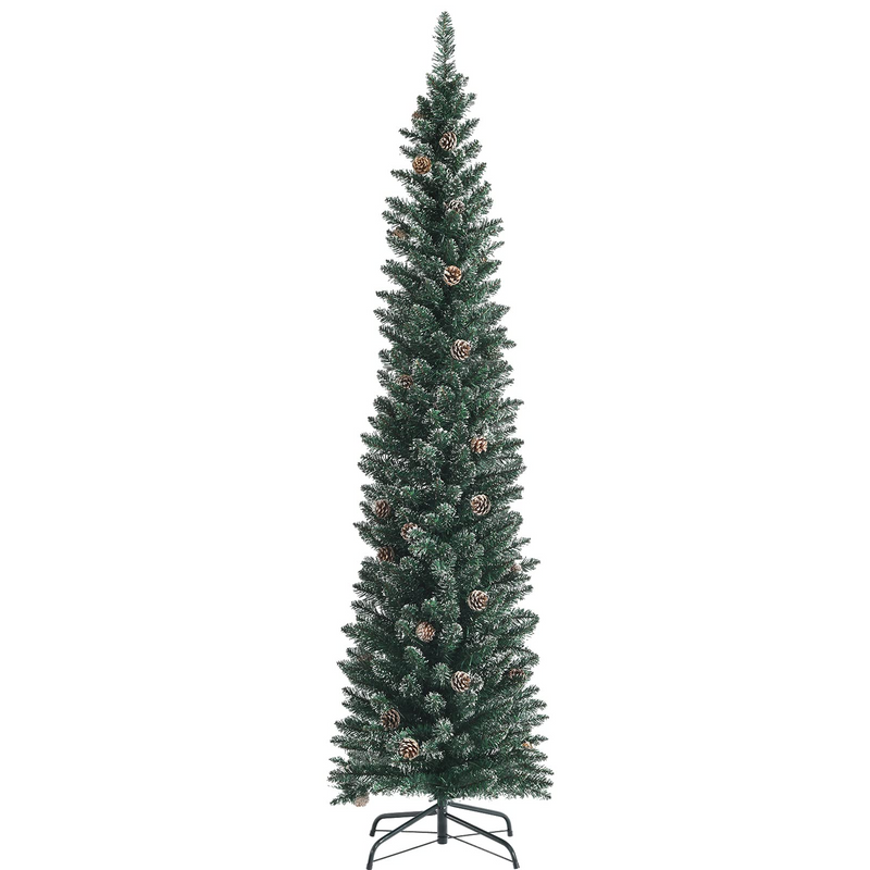 Load image into Gallery viewer, Goplus Artificial Pencil Christmas Tree, Snow Flocked Slim Xmas Tree - GoplusUS
