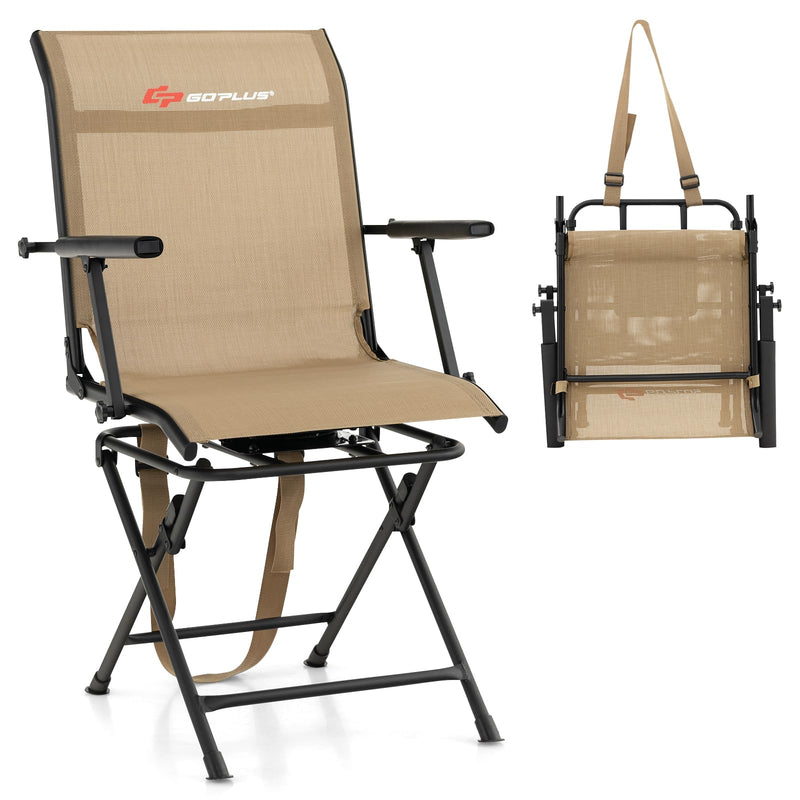 Load image into Gallery viewer, Goplus Hunting Chair, 360-Degree Swivel Hunting Blind Chair with Carrying Strap
