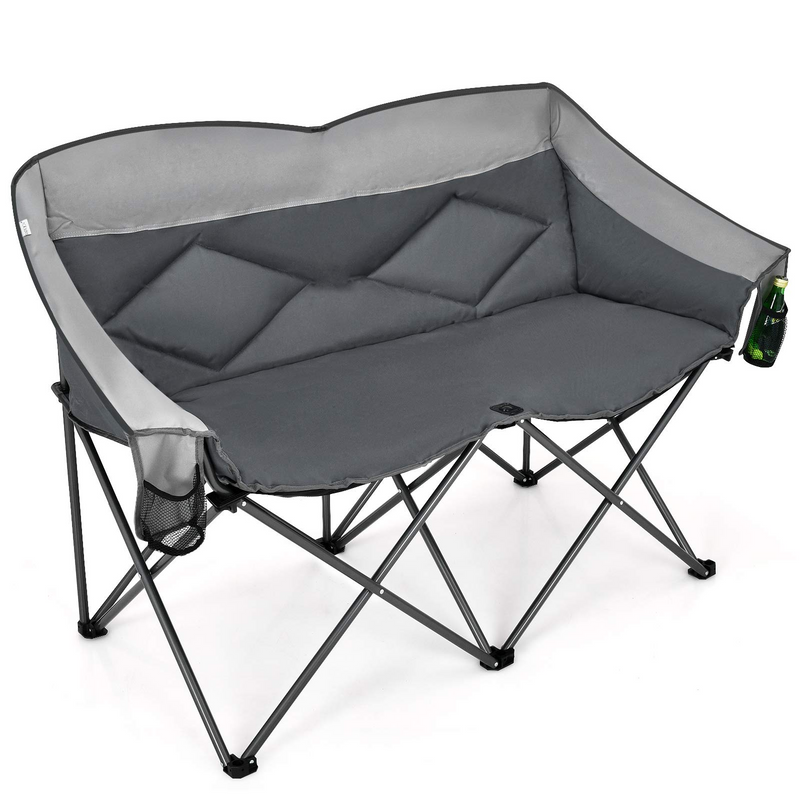 Load image into Gallery viewer, Goplus Loveseat Camping Chair, Double Folding Chair for Adults Couples w/Storage Bags &amp; Padded High Backrest - GoplusUS
