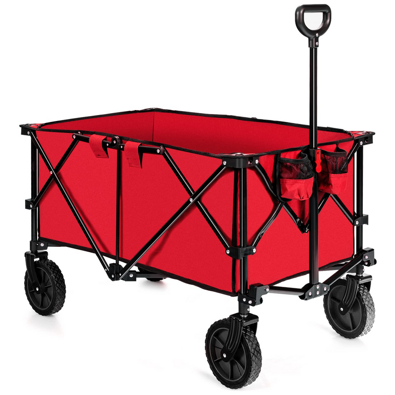 Load image into Gallery viewer, Goplus Collapsible Wagon, Folding Utility Wagon Cart w/Universal Wheels &amp; Adjustable Handle &amp; Cover Bag - GoplusUS
