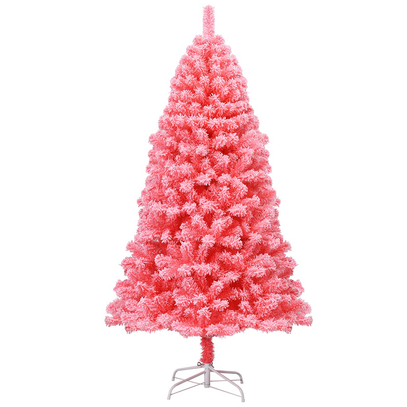 Load image into Gallery viewer, Goplus Snow Flocked Christmas Tree, Artificial Hinged Pine Tree - GoplusUS

