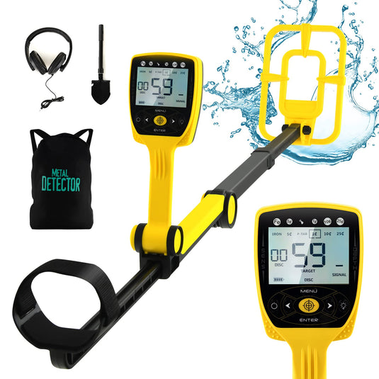 Goplus Foldable Metal Detector for Adults, Professional Waterproof Gold Silver Detector with Higher Accuracy