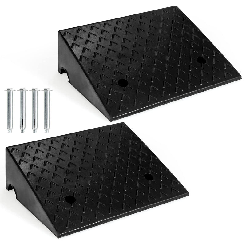 Load image into Gallery viewer, Rubber Curb Ramps, 5&quot; H x 19&quot; W Car Ramp Slope for Driveway Threshold Sidewalk Motorcycle

