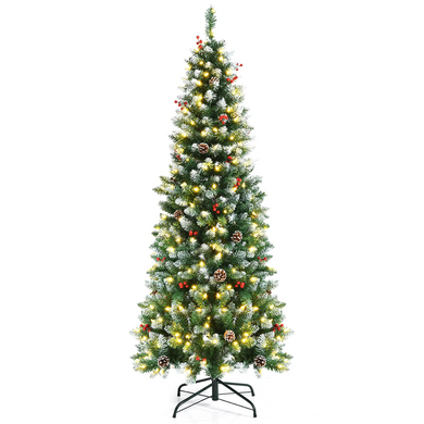 Snow Flocked Artificial Hinged Xmas Tree