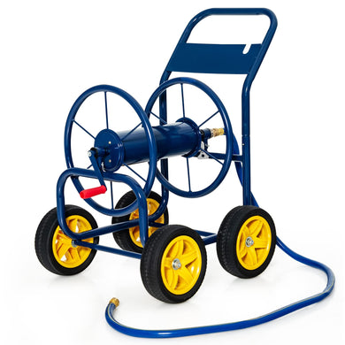 Goplus Garden Hose Reel Cart, Heavy Duty Water Planting Cart w/Non-slip Crank Handle, 4 Solid Wheels - GoplusUS