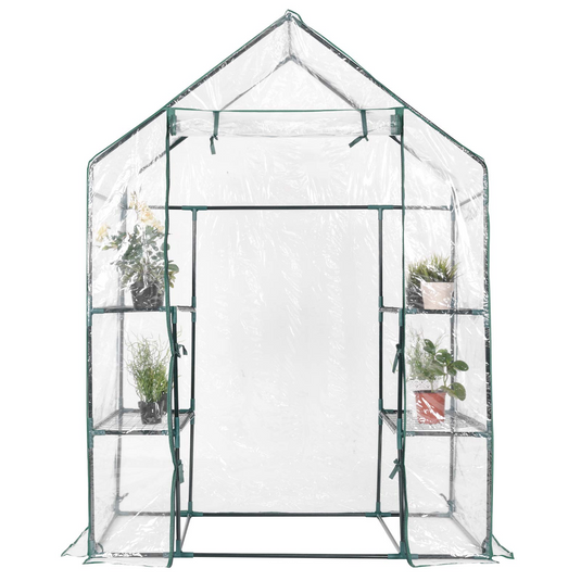 Goplus Greenhouse, 3 Tier Walk-in Green House with Roll up Zippered Door for Indoor Outdoor Use - GoplusUS