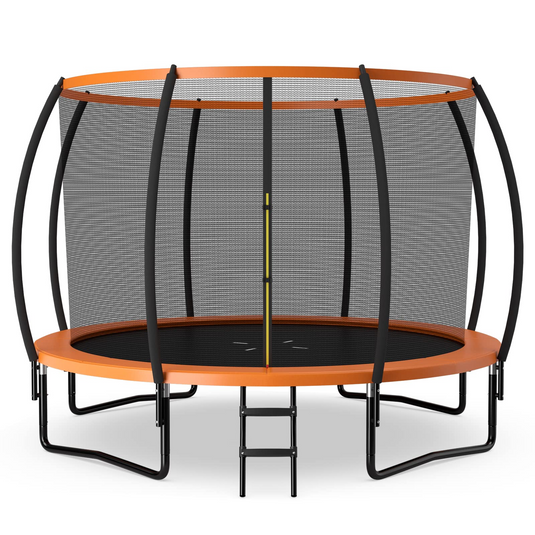 Goplus Recreational Trampolines 8FT 10FT 12FT, 400LBS Bearing Outdoor Trampoline with Enclosure - GoplusUS