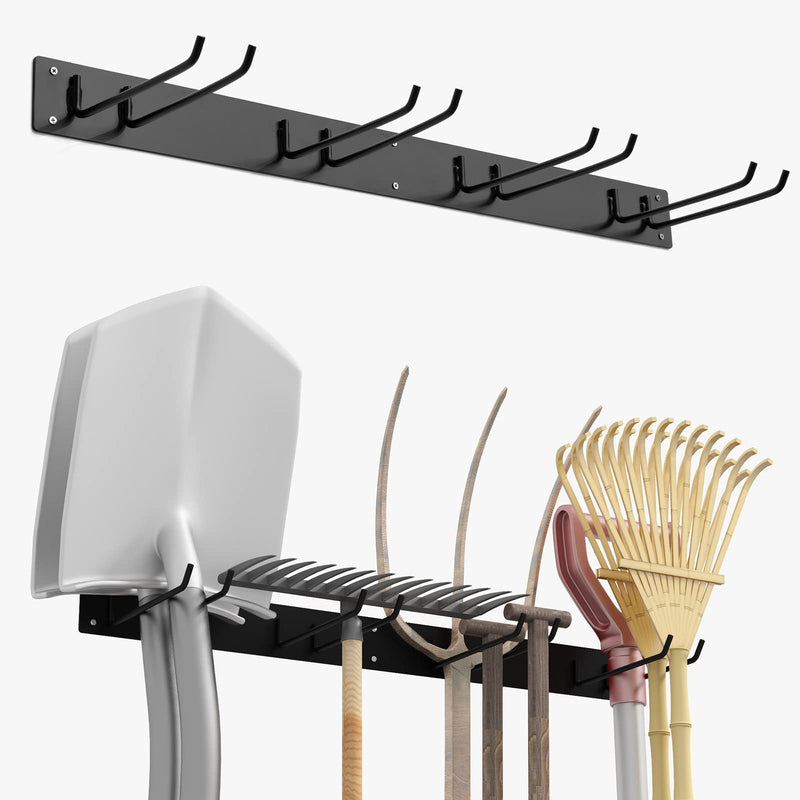 Load image into Gallery viewer, Goplus Garden Tool Organizer, Wall-Mounted Garage Tool Storage Rack with 8 Hooks
