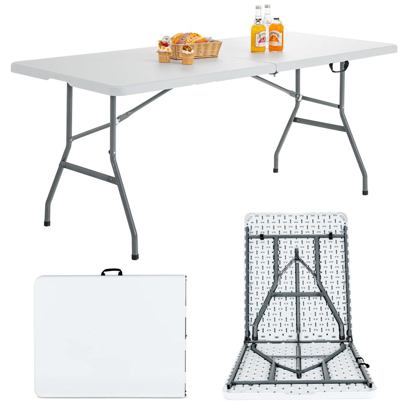 Load image into Gallery viewer, Goplus Folding Tables, 6ft Foldable Plastic Card Table, Portable Heavy Duty Fold Up Table w/Handle - GoplusUS
