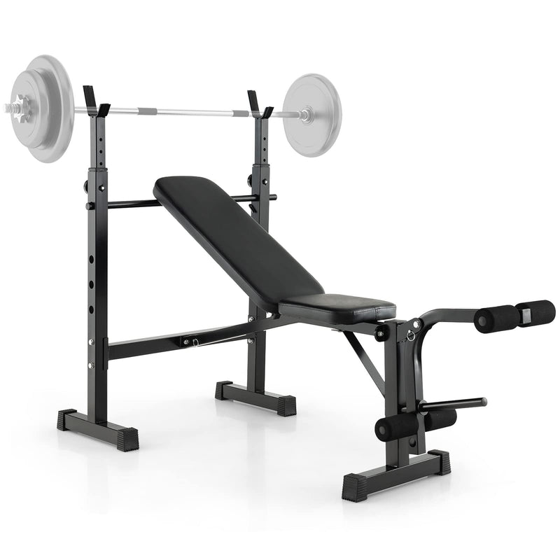 Load image into Gallery viewer, Goplus Adjustable Olympic Weight Bench Barbell Rack Set, Foldable Workout Bench Press Set with Leg Developer

