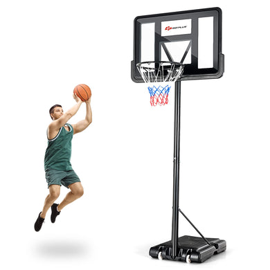 Goplus Portable Basketball Hoop Outdoor, 4.5FT-10FT Height Adjustable Basketball Goal System - GoplusUS