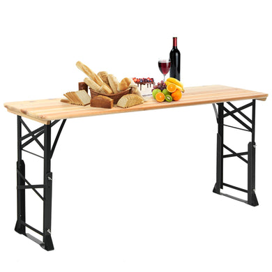 Goplus Folding Picnic Beer Table, Outdoor Camping Table - GoplusUS
