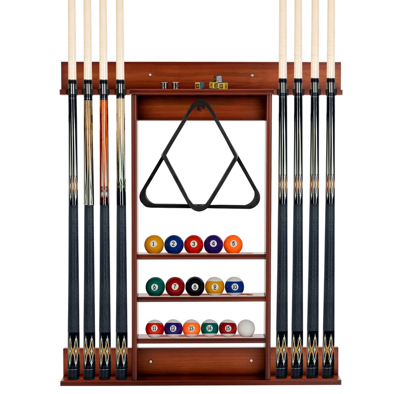 Load image into Gallery viewer, Goplus Pool Cue Rack, Wall Mounted Billiard Stick Holder, Made of Solid Pine Wood - GoplusUS
