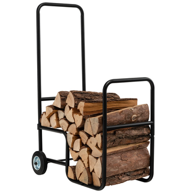 Goplus Firewood Log Cart Carrier, Indoor and Outdoor Wood Rack Storage Mover with Anti-Slip and Wear-Resistant Wheels - GoplusUS