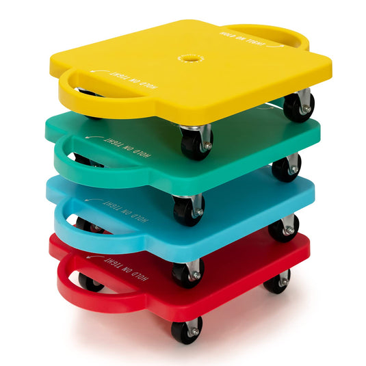 Goplus Kids Scooter Board, Sitting Floor Scooter with Handles, Non-marring Universal Casters for Gym Class - GoplusUS