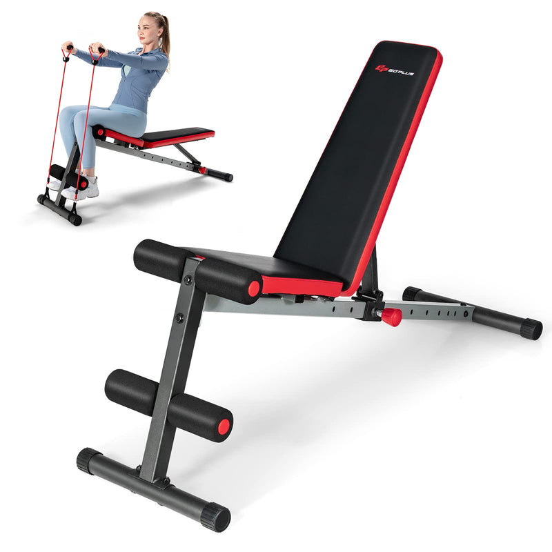 Load image into Gallery viewer, Goplus Adjustable Weight Bench, Workout Bench with 9-Level Adjustable Backrest - GoplusUS
