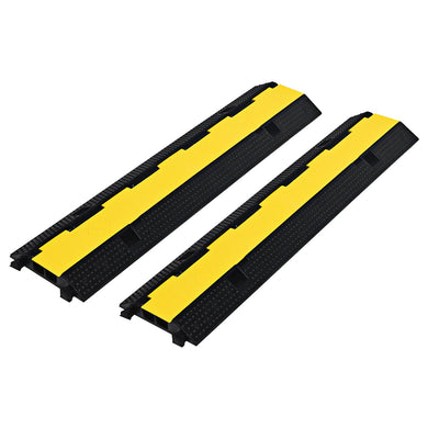 Rubber Cable Protectors, 2 Channel Hose Cable Protector, 22000Lbs Load Capacity (2 Pack)