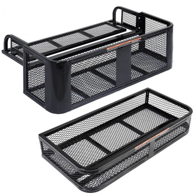 Goplus Universal ATV Front Cargo Basket and Rear Drop Rack Set Luggage Carrier Steel Mesh Surface - GoplusUS
