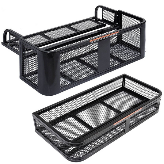 Goplus Universal ATV Front Cargo Basket and Rear Drop Rack Set Luggage Carrier Steel Mesh Surface - GoplusUS