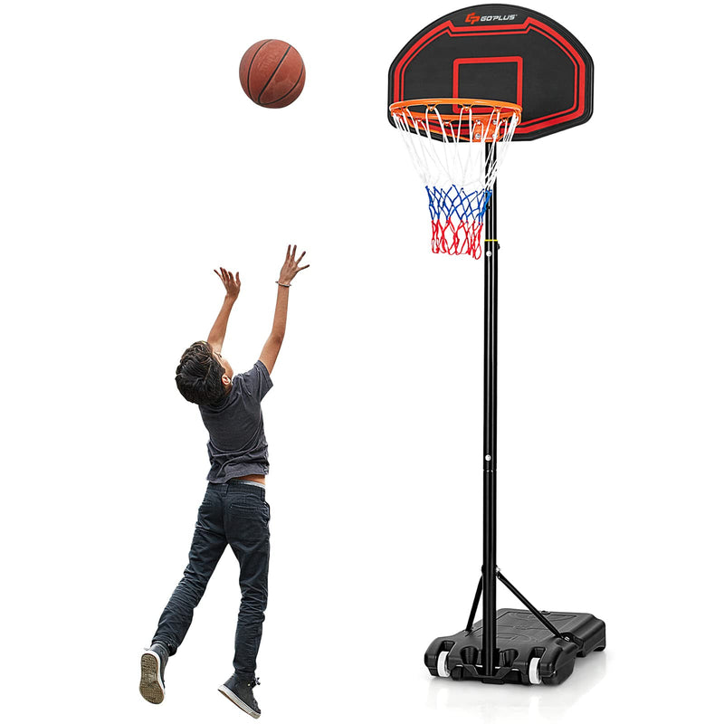 Load image into Gallery viewer, Goplus Portable Basketball Hoop Outdoor, 6.3FT-8.1FT Height Adjustable 5-Level Basketball Stand System with Shatterproof Backboard - GoplusUS
