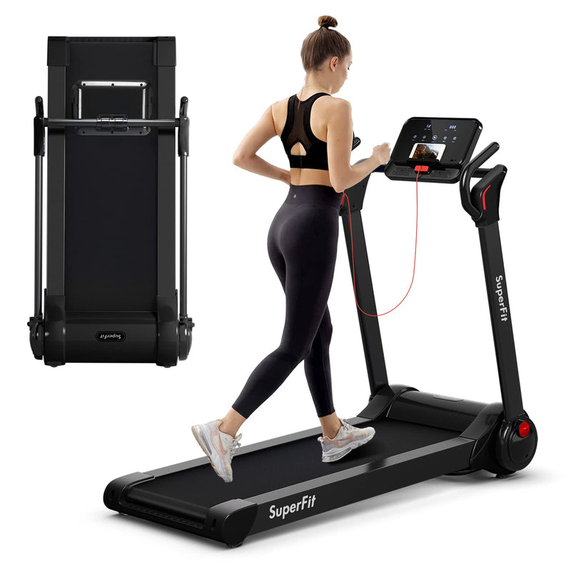 Load image into Gallery viewer, Goplus 2.25HP Folding Treadmill, Electric Superfit Treadmill W/LED Display - GoplusUS
