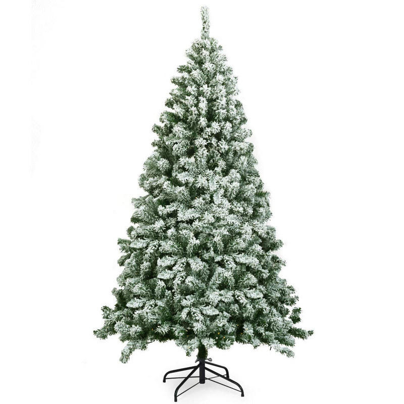 Load image into Gallery viewer, Goplus Snow Flocked Christmas Tree, Artificial Hinged Pine Tree - GoplusUS
