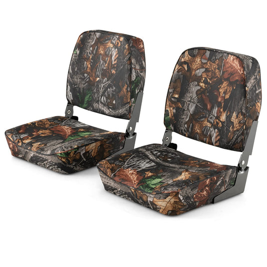 2 Pack Boat Seat, Folding Low Back Fishing Seat - Goplus